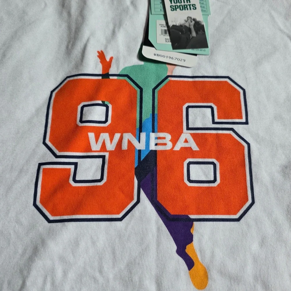 DSG WNBA Girls XL White Orange 96 Graphic Short Sleeve T-Shirt DAG14122 NWT